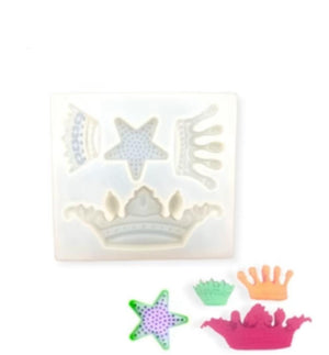 Crown and Star Soft Silicone Mould Large Crown 9.5x4cm