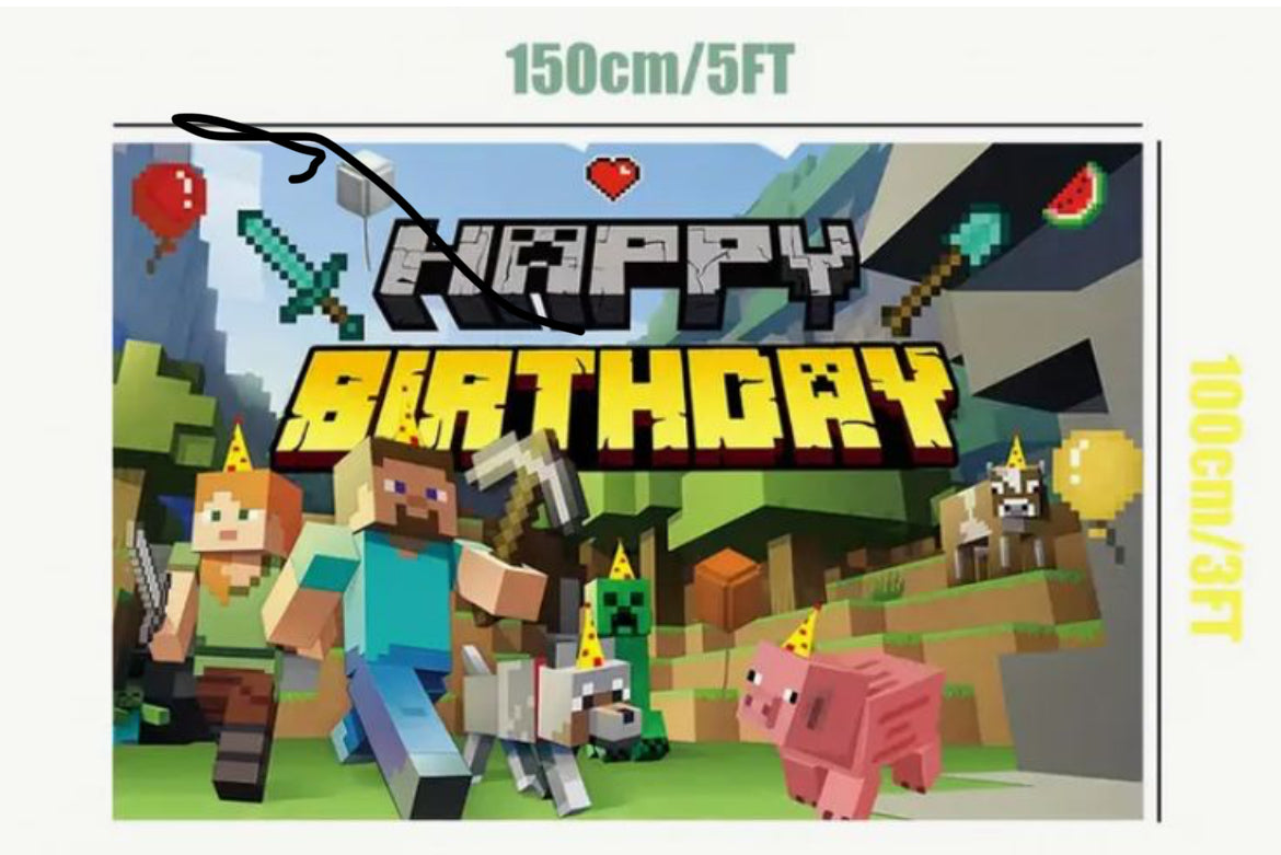 Cloth Party Backdrop 1mx1.5m Minecraft – Lamay