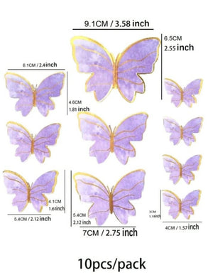 Cardboard Butterflies Cake Topper Purple