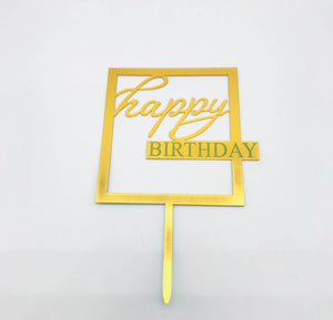 Nr443 Acrylic Cake Topper Birthday Gold