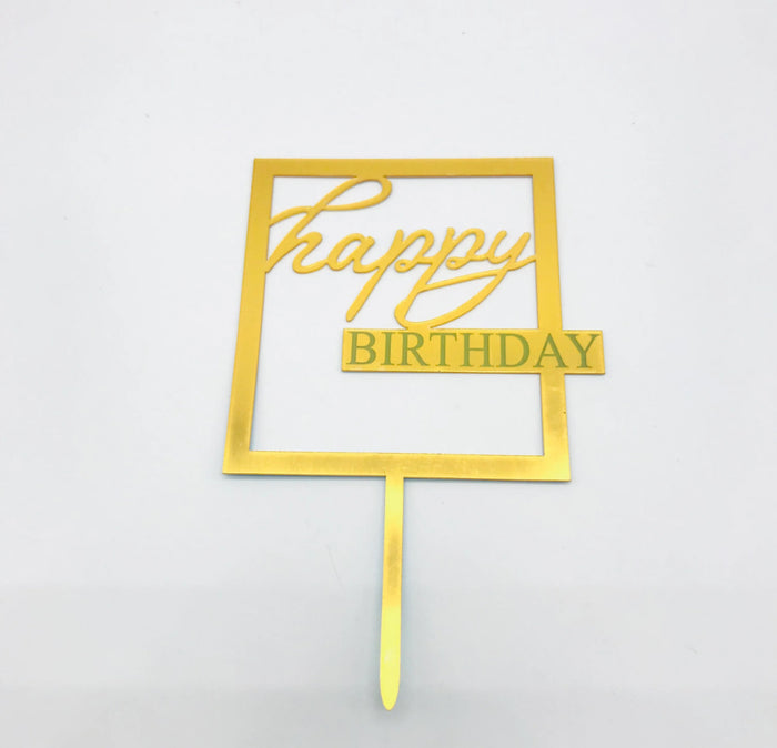 Nr443 Acrylic Cake Topper Birthday Gold