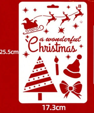 8pc Christtmas Stencil Set