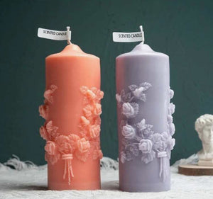 Silicone Mould Rose Pillar Candle