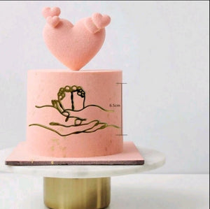 JJ Line Art Abstract Acrylic Cake Topper Baby Shower