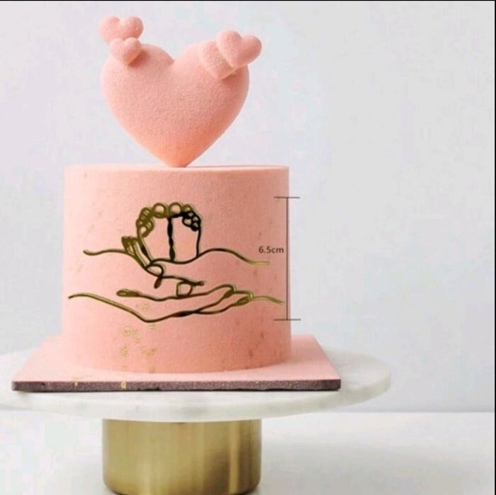 JJ Line Art Abstract Acrylic Cake Topper Baby Shower