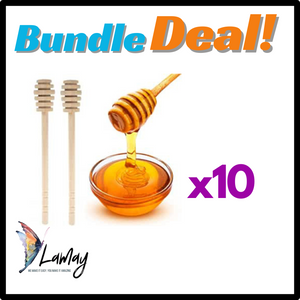 Bundle deal 10pc Wooden honey stick dipper 14cm