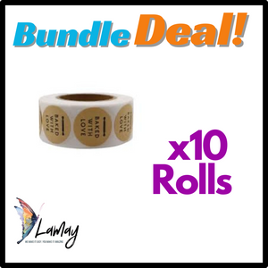 Bundle deal  Baked with Love Sticker Roll 500pc x 10 rolls