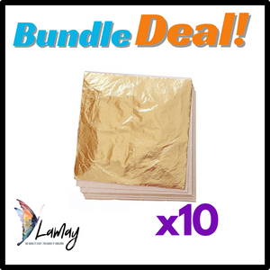 Bundle deal 10 Sheets Non toxic Gold Leaf sheets 15x15cm