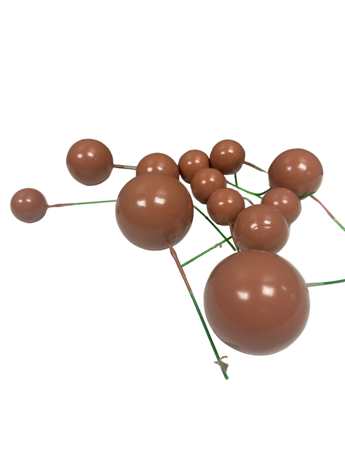 12pc Light Brown Skintone Cake Topper Polystyrene Faux Balls