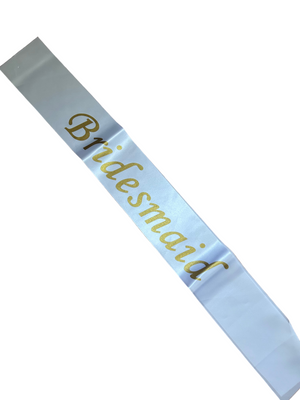 Sash Bridesmaid White