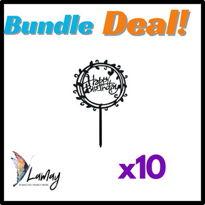 (9)Bundle Deal Acrylic Cake Topper Happy Birthday x10