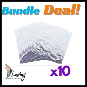 10 Sheets Non-toxic Silver Leaf 8.5x9.5cm