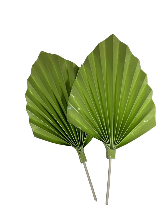 Green Paper Fan Cake Topper