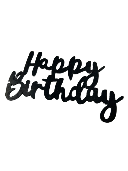 Nr404 Acrylic Side Cake Topper Happy Birthday