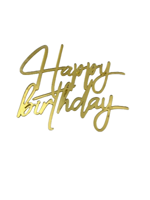 Nr407 Acrylic Side Cake Topper Happy Birthday