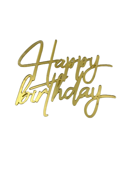 Nr407 Acrylic Side Cake Topper Happy Birthday