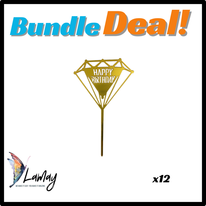 (1) Bundle Deal Acrylic Cake Topper 12pc