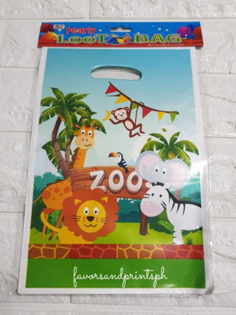 Party Loot Bags Zoo 10pcs