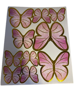 Cardboard Butterflies Cake Topper Pink