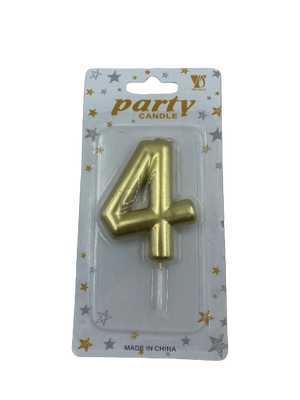 Nr4 Gold Number Birthday Candle