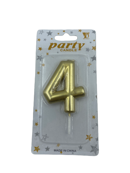 Nr4 Gold Number Birthday Candle