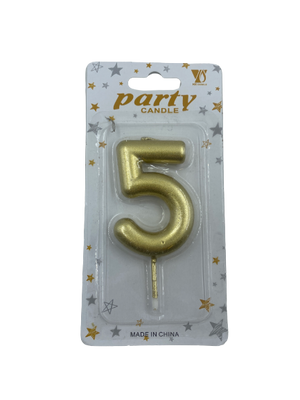 Nr5 Gold Number Birthday Candle