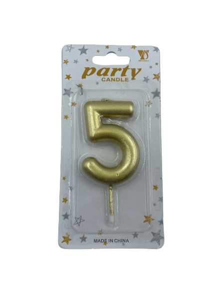 Nr5 Gold Number Birthday Candle