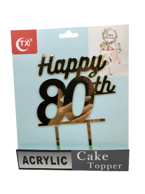 Nr58 Acrylic Cake Happy 80th Birhday