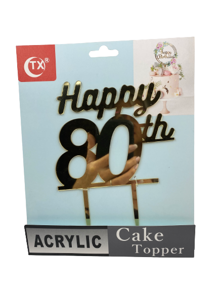Nr58 Acrylic Cake Happy 80th Birhday