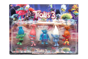 Troll Figurines 5 Piece Cake Topper Set