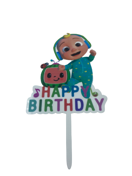 Nr339 Acrylic Cake Topper Happy Birthday Cocomelon
