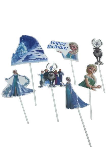 Cardboard Cake Topper Happy Birthday Frozen