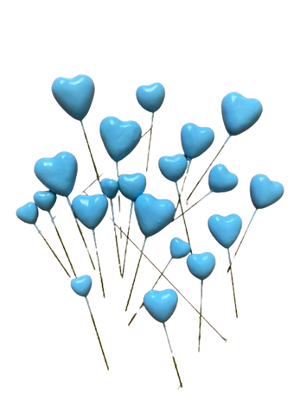 20pc Cake Topper Polystyrene Heart Faux Balls Blue