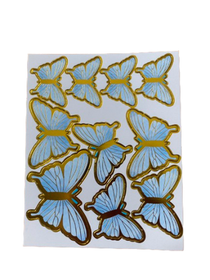 Cardboard Butterflies Cake Topper Blue