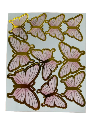 Cardboard Butterflies Cake Topper Pink  10pcs