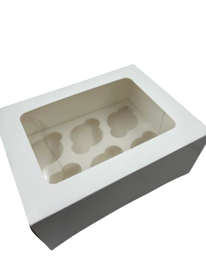 2pc White Cake Bento Box 6 Cavity