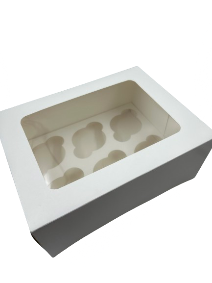 2pc White Cake Bento Box 6 Cavity