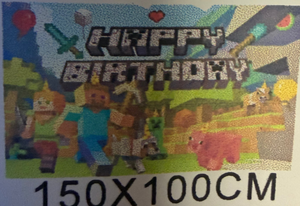 Cloth Party Backdrop Minecraft 150x100cm