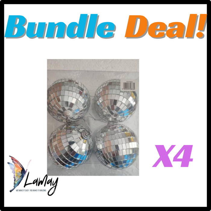 Bundle Deal Mirror Ball Cake Topper 9cm