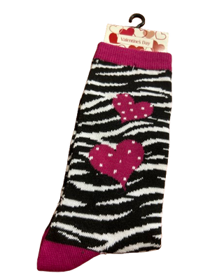 Zebra Heart Socks