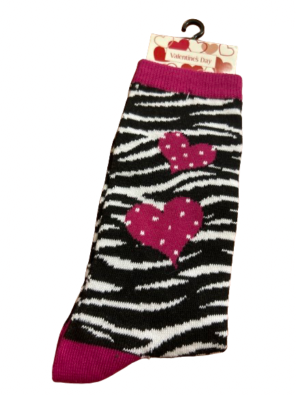 Zebra Heart Socks