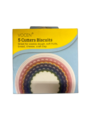 Vocen Plastic Cookie Cutters In a Container Round