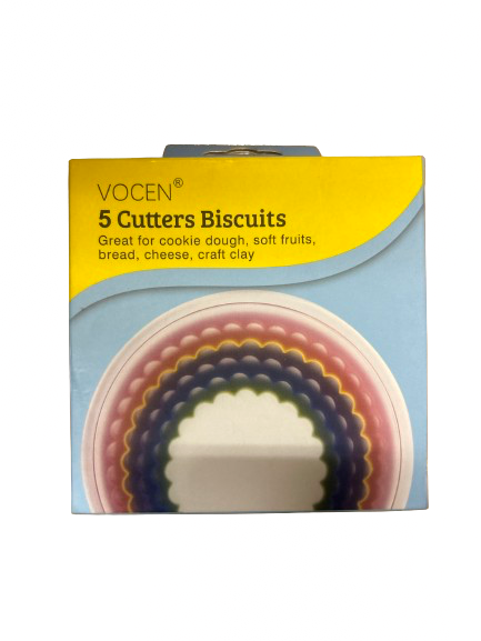 Vocen Plastic Cookie Cutters In a Container Round