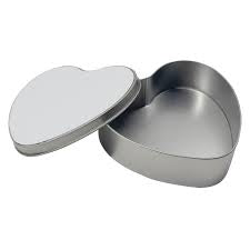 7cm Metal Heart Tin Silver