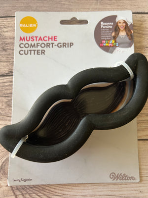 Metal Cookie Cutter Moustache with Grip Handle