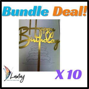 (31) Bundle Deal Acrylic Cake Topper Happy Birthday x10