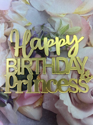 Nr424 Acrylic Cake Topper Side  Happy Birthday Gold