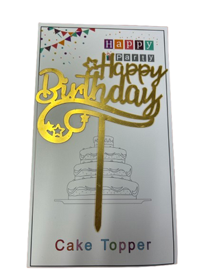 (26) Bundle Deal Acrylic Cake Topper Happy Birthday Gold x10