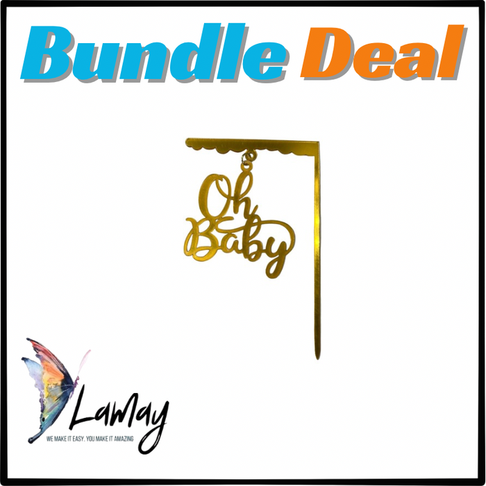 (33) Bundle Deal Acrylic Cake Topper Hanging Oh Baby x10