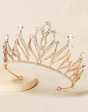 Diamante Tiara Perfect For Cake Topper Gold